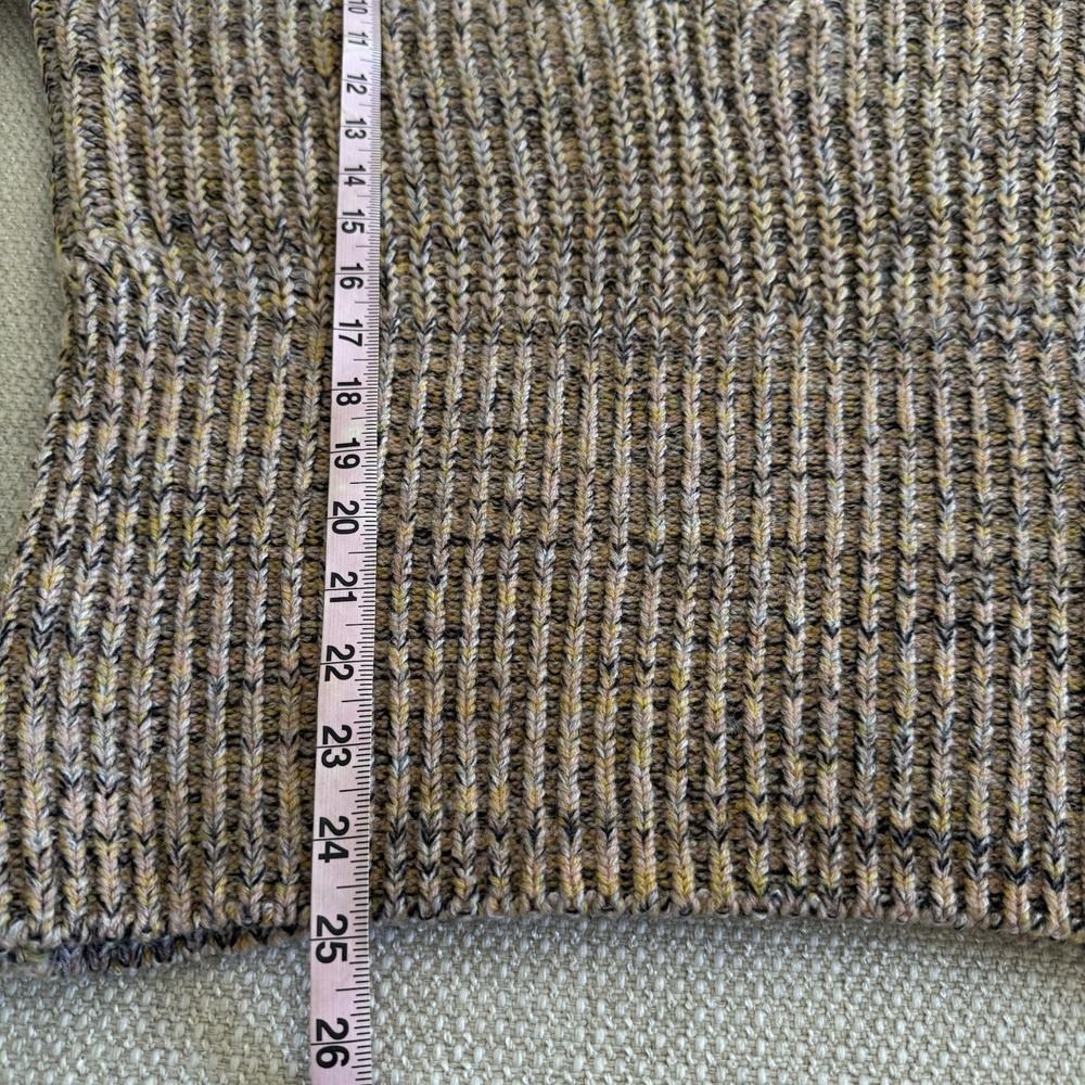 Anthropologie Pilcro Marled Chunky V-Neck Wool Blend Knit Sweater Size L Brown - Picture 11 of 11